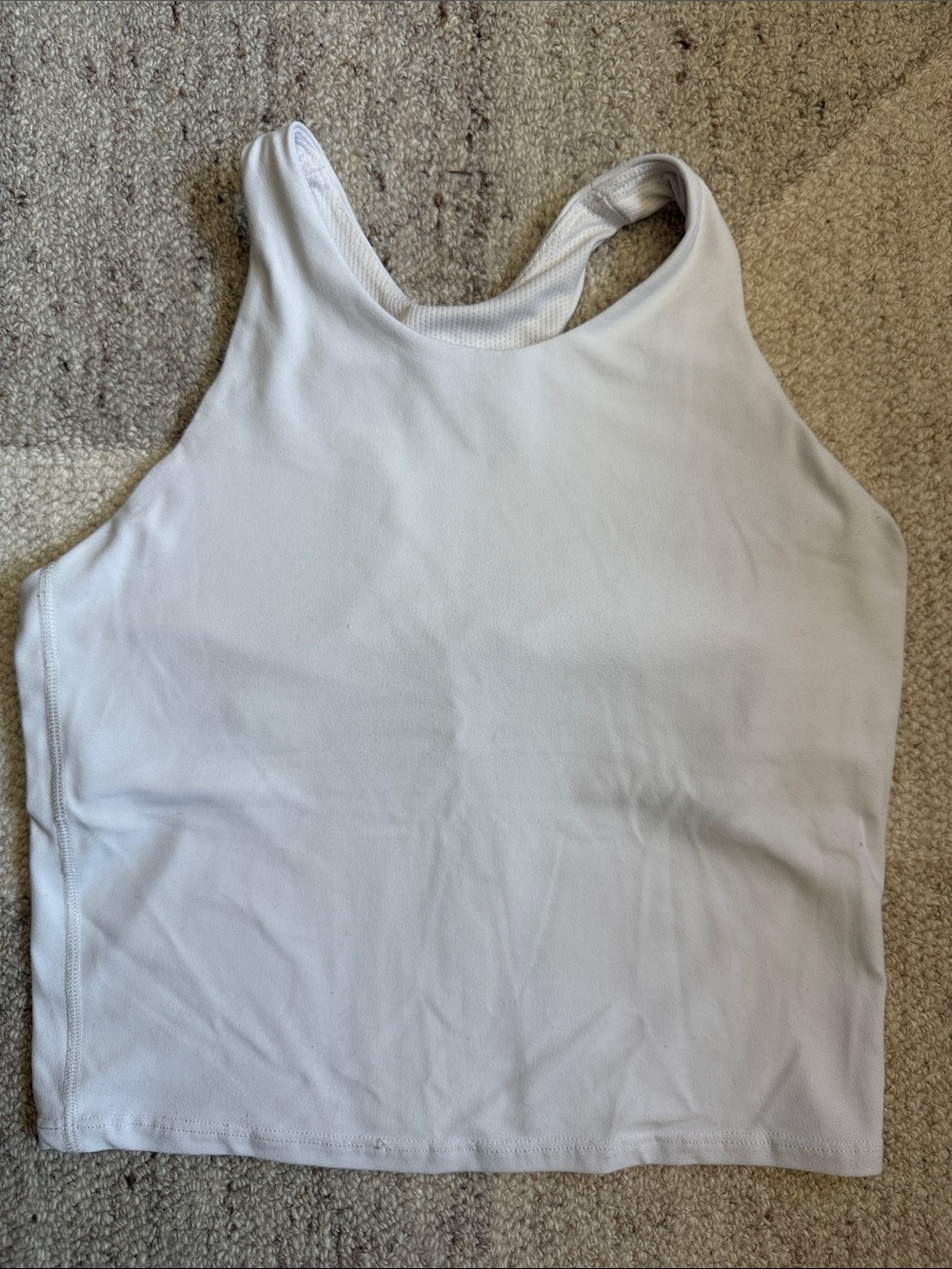 Athleta Long Distance White Racerback Tank - Lightweight Active Top